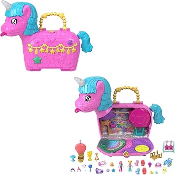 Detalle de Polly Pocket Estuche Piñata Unicornios 🦄 con 2 Muñecas y Accesorios