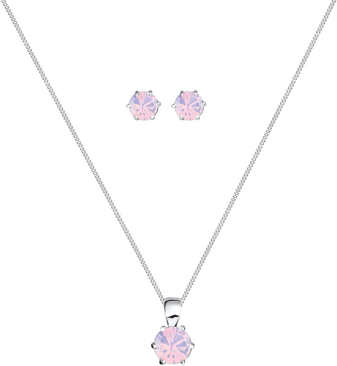 Detalle 2 de Elli Schmuckset Damen Basic Kristalle 925 Silber