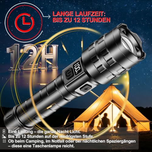 Thumbnail 6 de SupraBryte SA6221 LED-Taschenlampe mit USB-C, LCD-Anzeige und Zoomstrahl