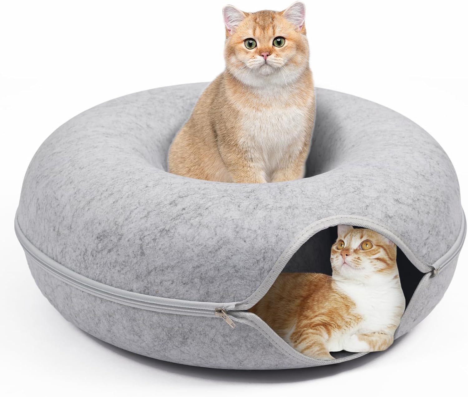 Thumbnail 6 de Heeyoo Hy-MZCCBT Cat Cave, 24-Inch Donut Tunnel, Light Grey