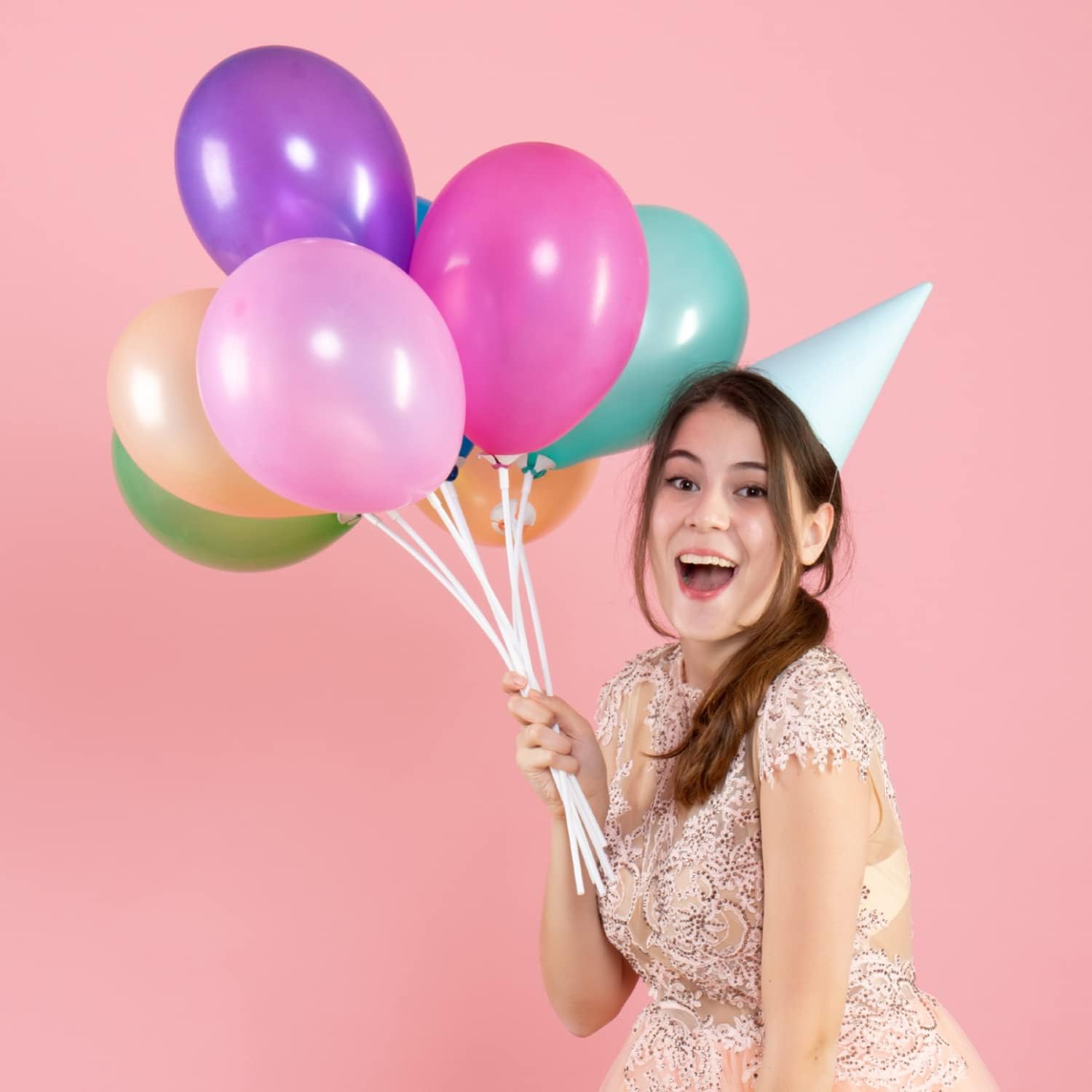 Thumbnail 6 de Haiou Lot de 100 Tiges à Ballons Réutilisables en Plastique – pour anniversaires, fêtes et mariages