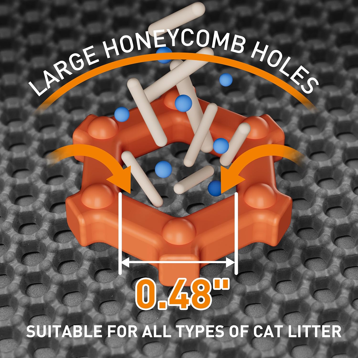 Detalle de Anywish P03-1006 Cat Litter Mat, 47" x 33" Double-Layer EVA