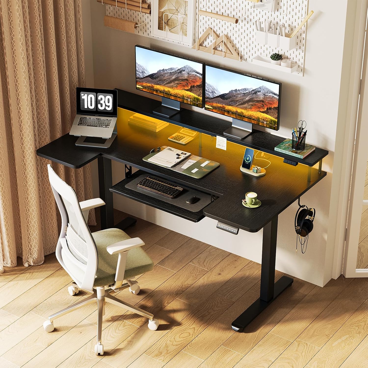 Detalle 2 de OffiGo U-Shaped Electric Standing Desk, 55-Inch