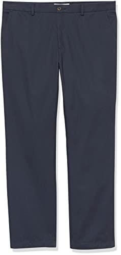 Detalle 1 de Amazon Essentials Men's Straight Fit Wrinkle-Resistant Flat-Front Chino Trousers in Navy, 28W/32L