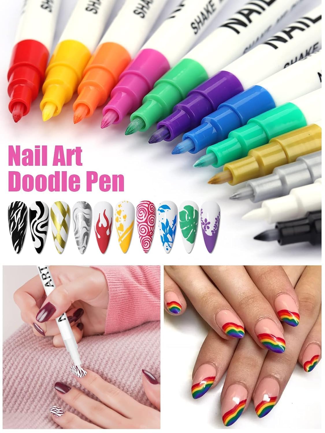 Thumbnail 5 de Kalolary 3D Nail Art Pens Set (12-Color) for DIY Manicure Patterns
