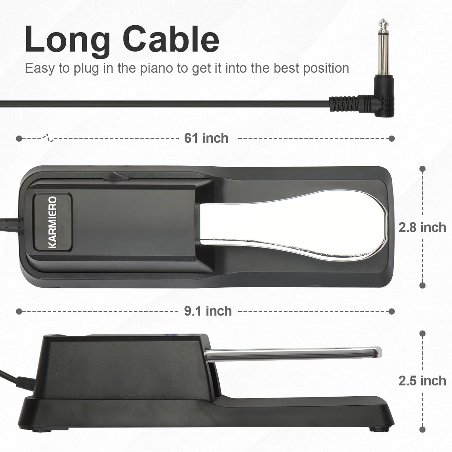 Thumbnail 1 de karmiero Pedal02 Sustain Pedal for Keyboard with Polarity Switch, 1/4-Inch Plug