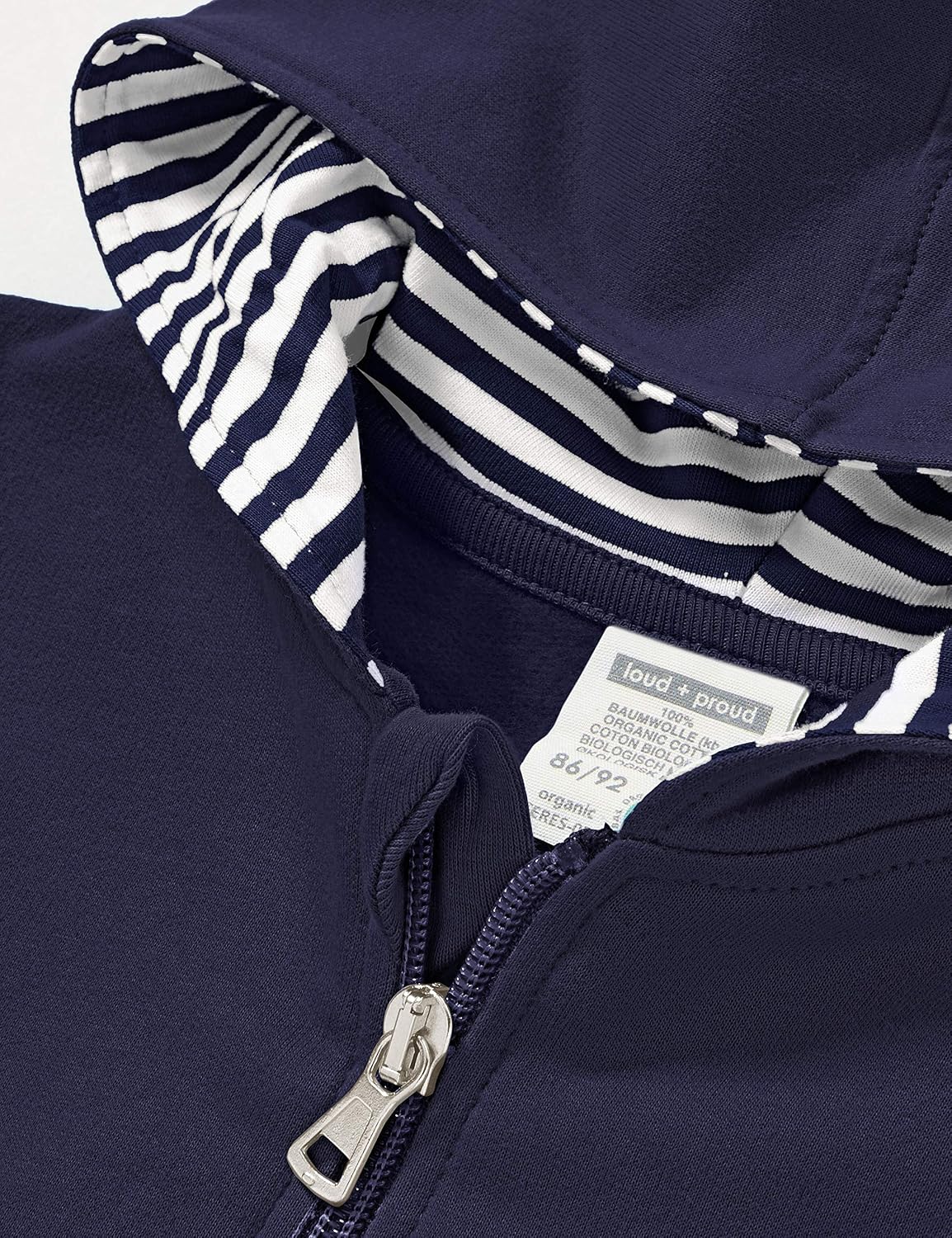 Detalle 2 de Loud + Proud Unisex Kinder Kapuzenjacke – GOTS-zertifiziert, 100% Bio-Baumwolle