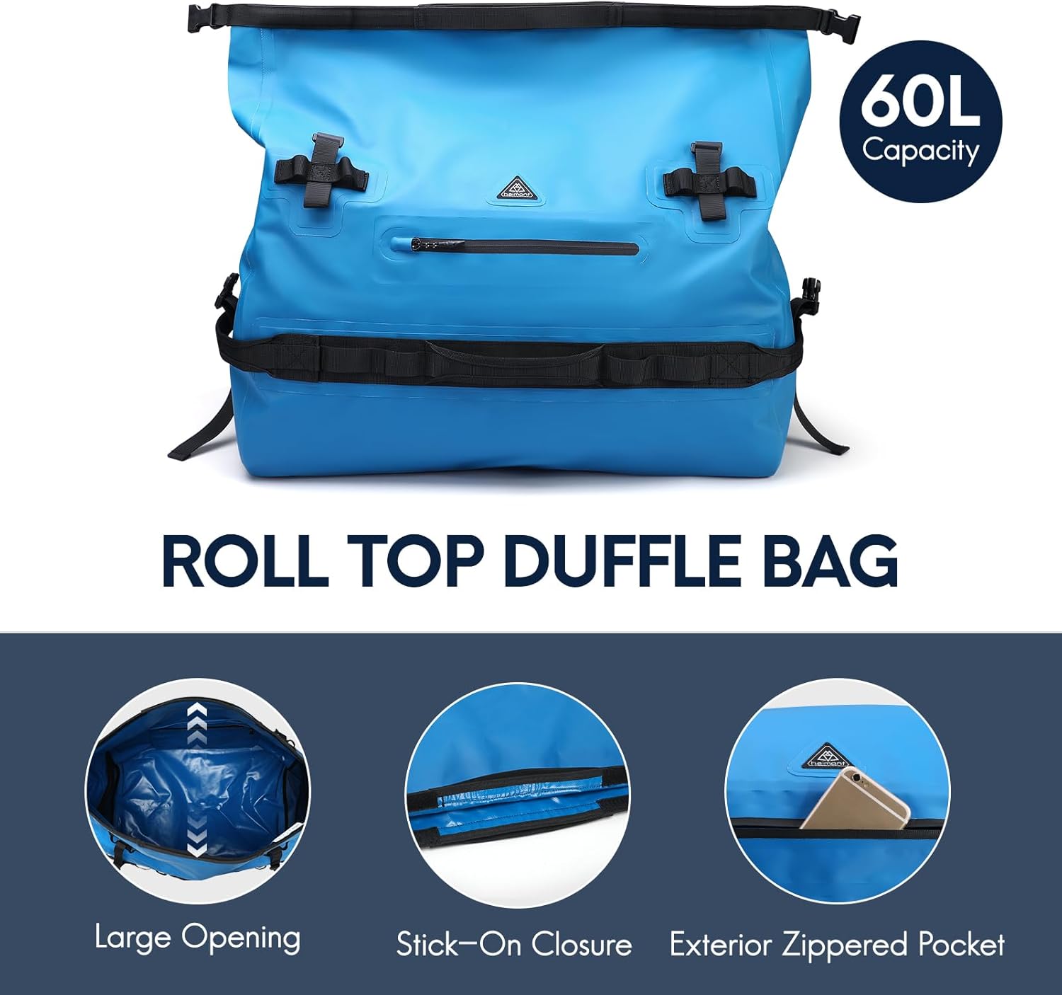 Thumbnail 3 de Haimont 60L Waterproof Dry Bag Roll-Top Duffle Backpack