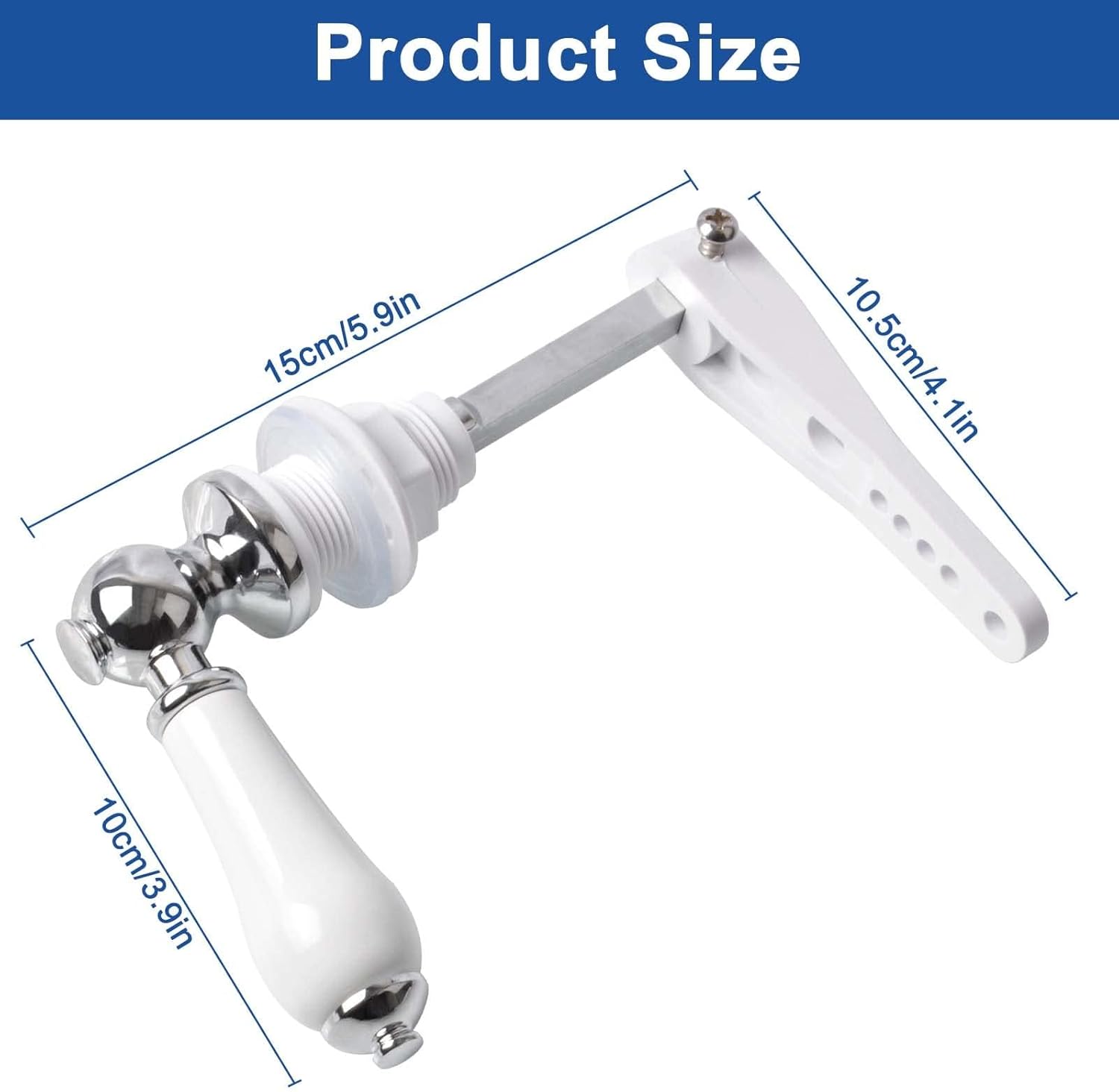 Detalle de ProChosen Ceramic Toilet Flush Handle – Universal Chrome-Plated Cistern Lever