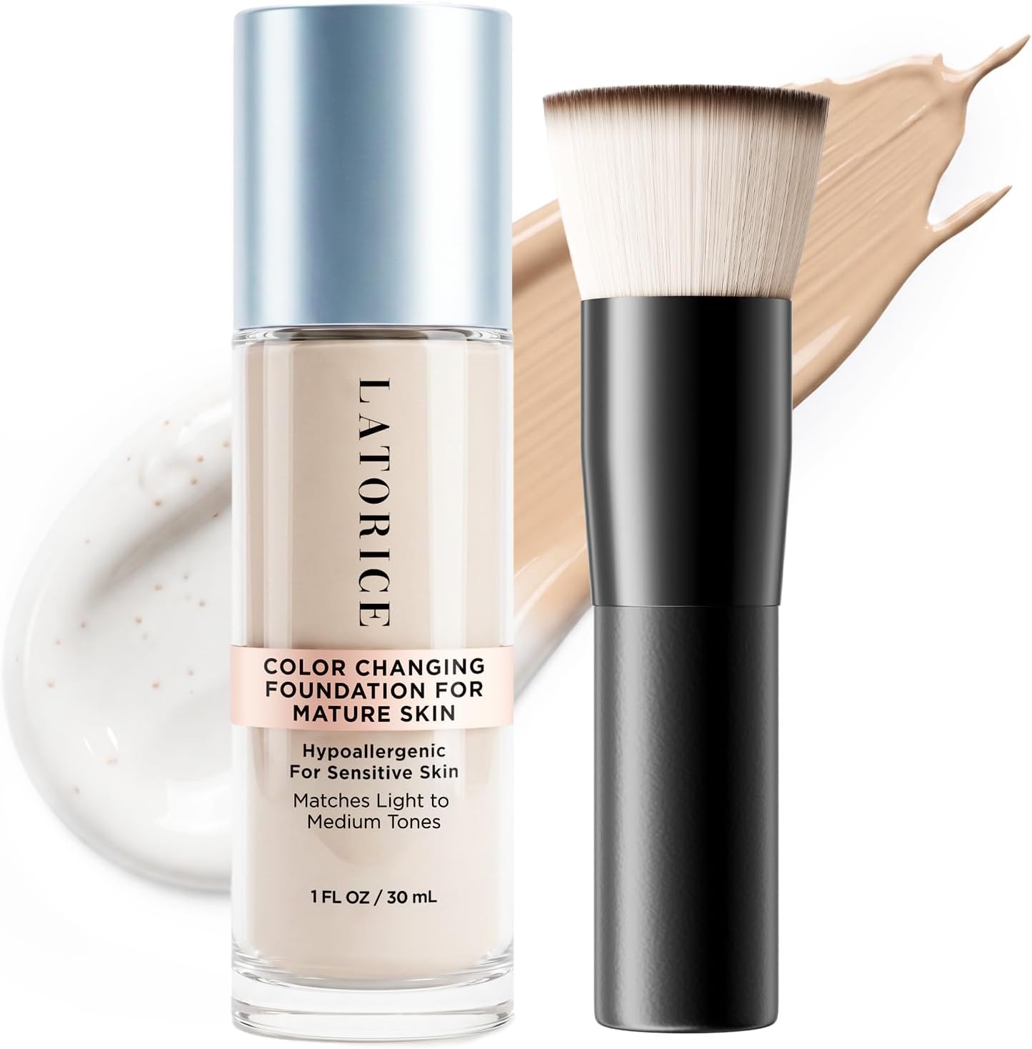 Detalle de Latorice Colour-Changing Foundation with Brush, Buildable Coverage for Mature Skin