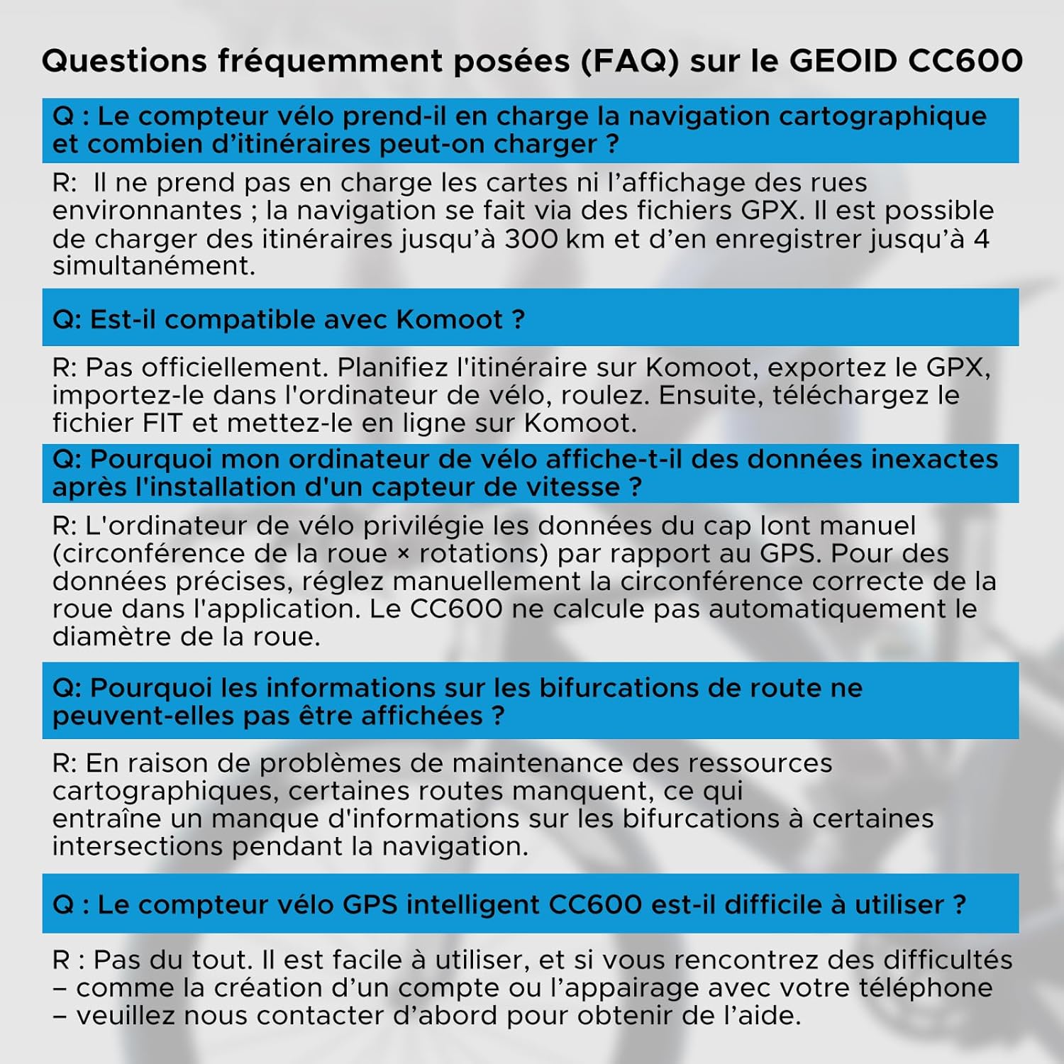 Thumbnail 1 de GEOID CC600 compteur vélo 2,4 pouces