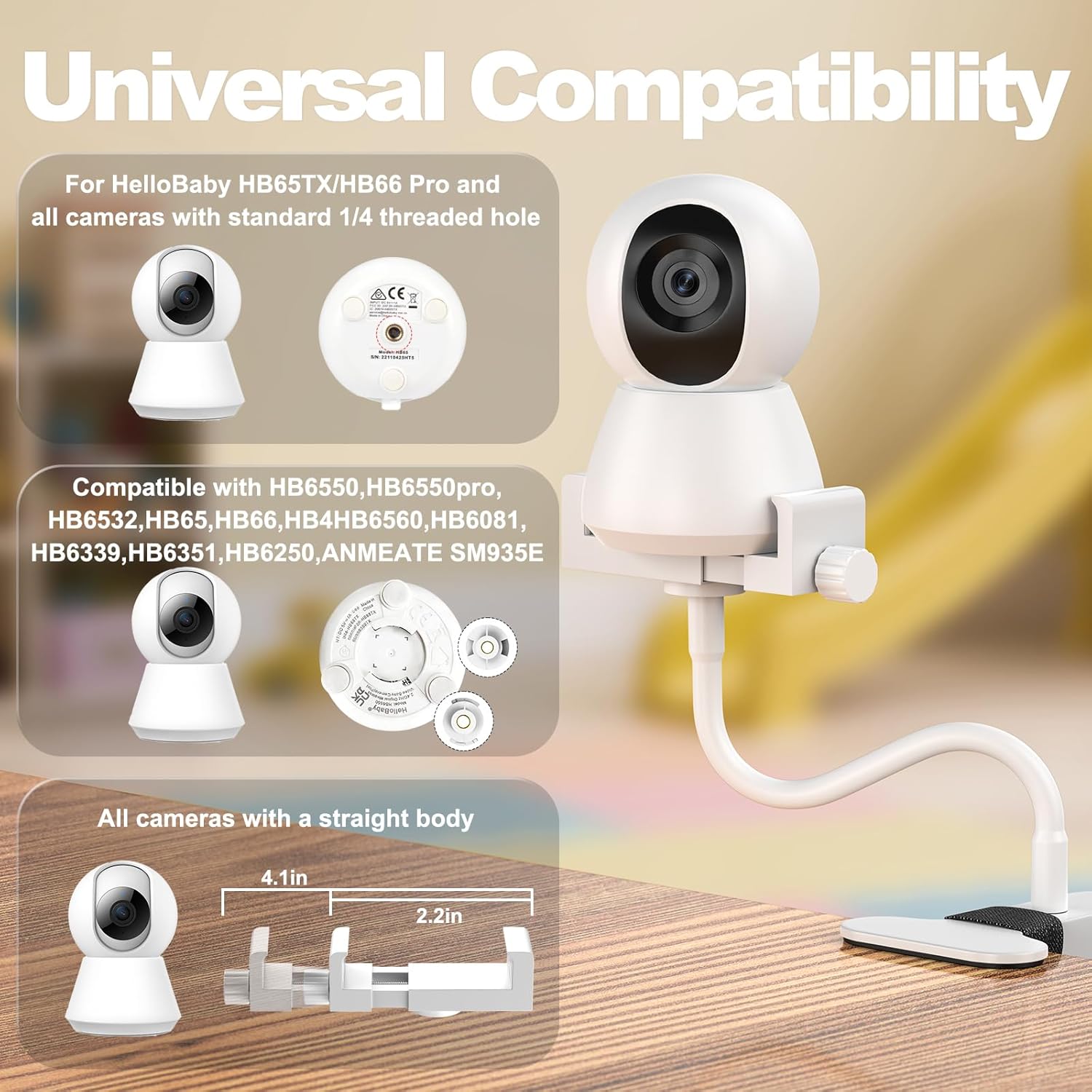 Thumbnail 3 de NozlaID Babyphone Halterung – Universelle Halterung für HB40/HB65/HB66/HB248 und Geräte mit 1/4-Zoll-Gewinde