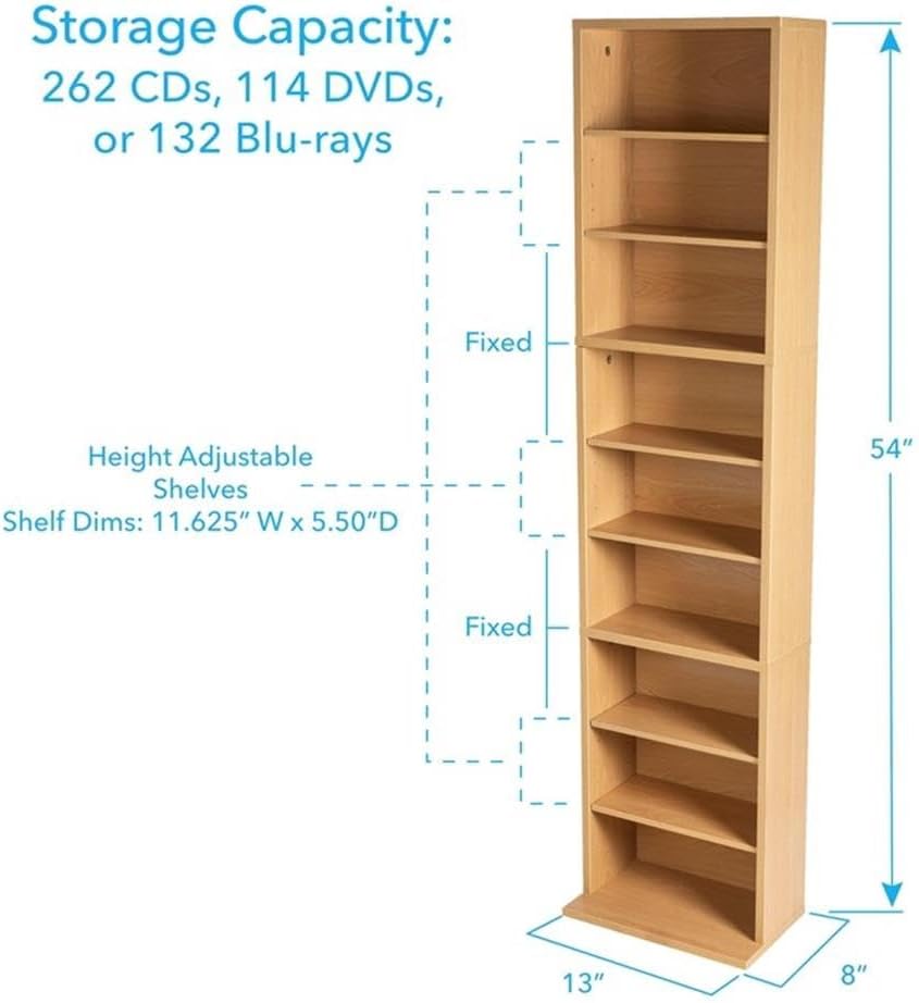 Detalle de Atlantic CD/DVD Shelf, Maple