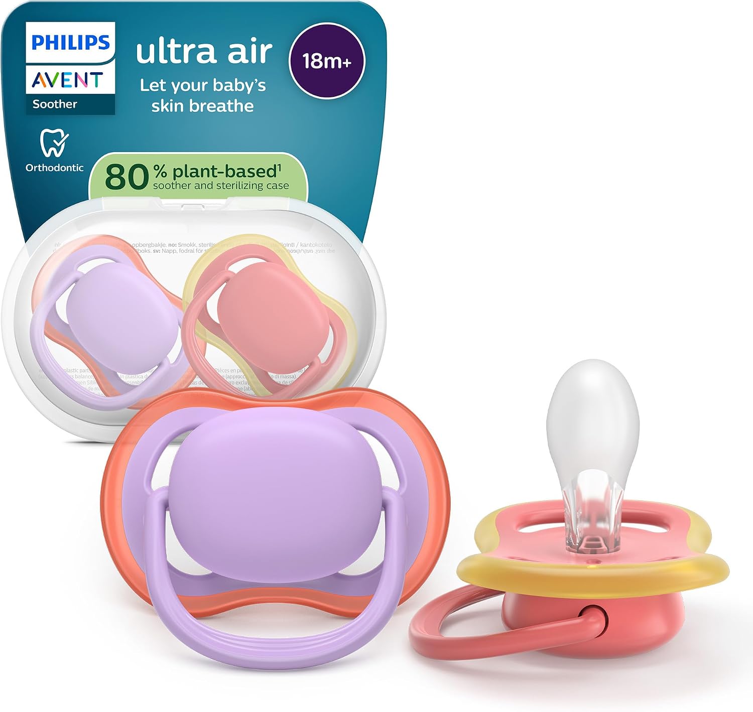 Detalle de Philips Avent Ultra Air SCF349/55 fopspenen, 18+ maanden, siliconen, 4 stuks
