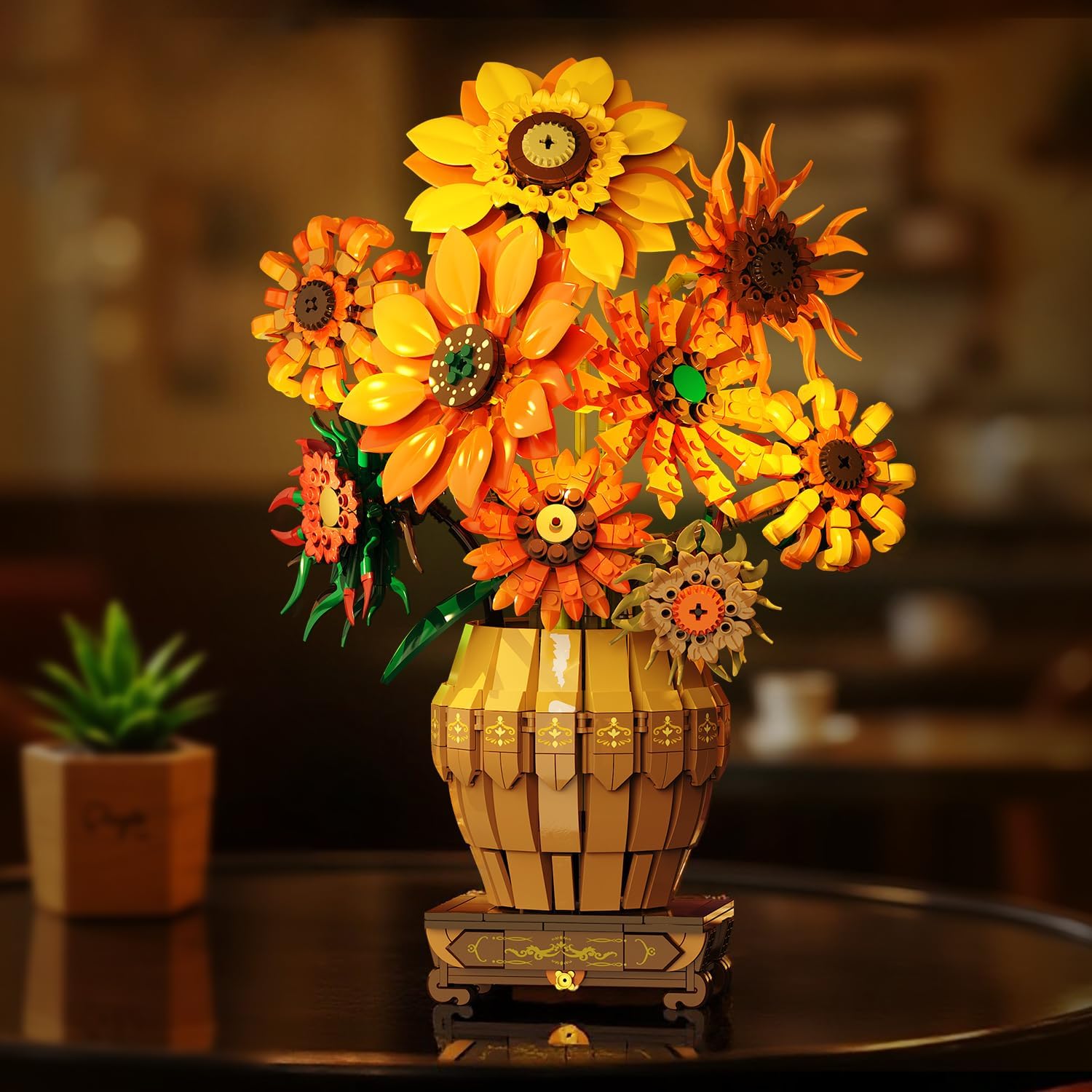 Thumbnail 6 de PLAXSOON Sonnenblumen Bauspielzeugset mit Licht – 1.180-teiliger Botanical-Strauß (ab 12 Jahren)