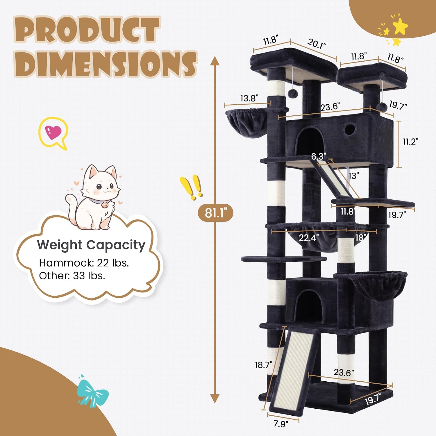 Detalle 2 de SHA CERLIN Cat Tree, 81-Inch