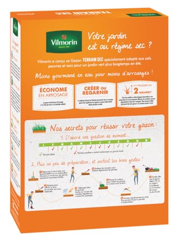 Detalle de Vilmorin Gazon Terrain Sec, Vert, 1 kg