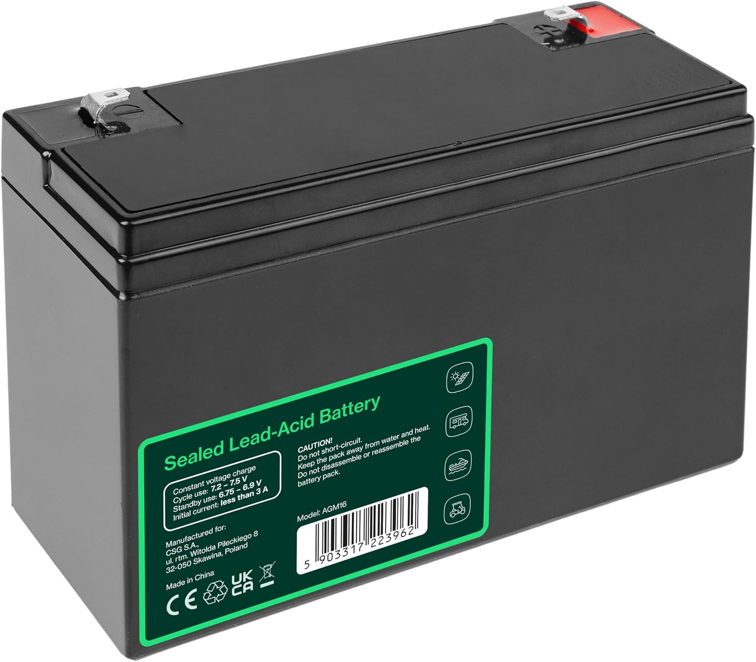 Detalle de Green Cell Batteria AGM 6V 10Ah: affidabile, sigillata e senza manutenzione per UPS, allarmi e impianti solari