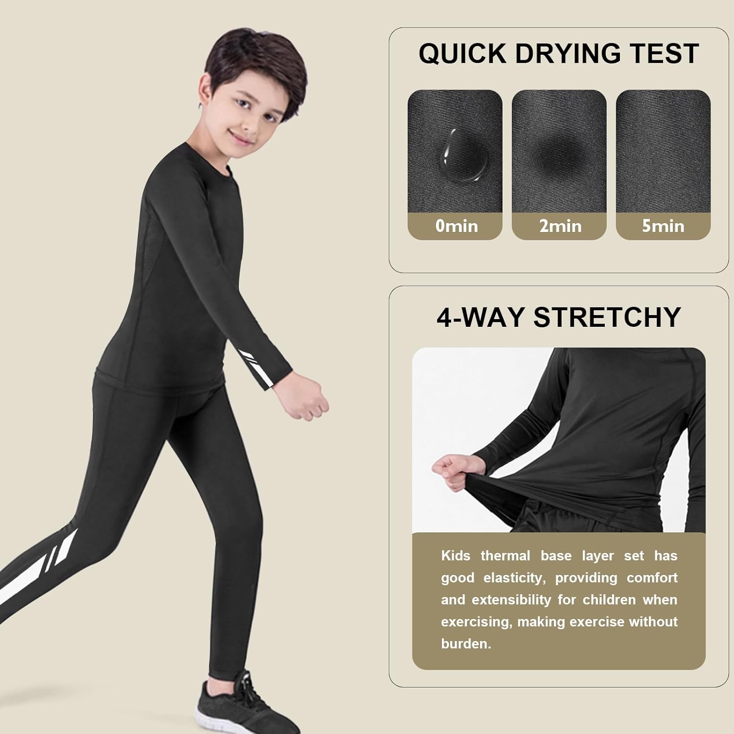 Detalle de Base Layer Kids Athletic Thermals for Football & Hockey