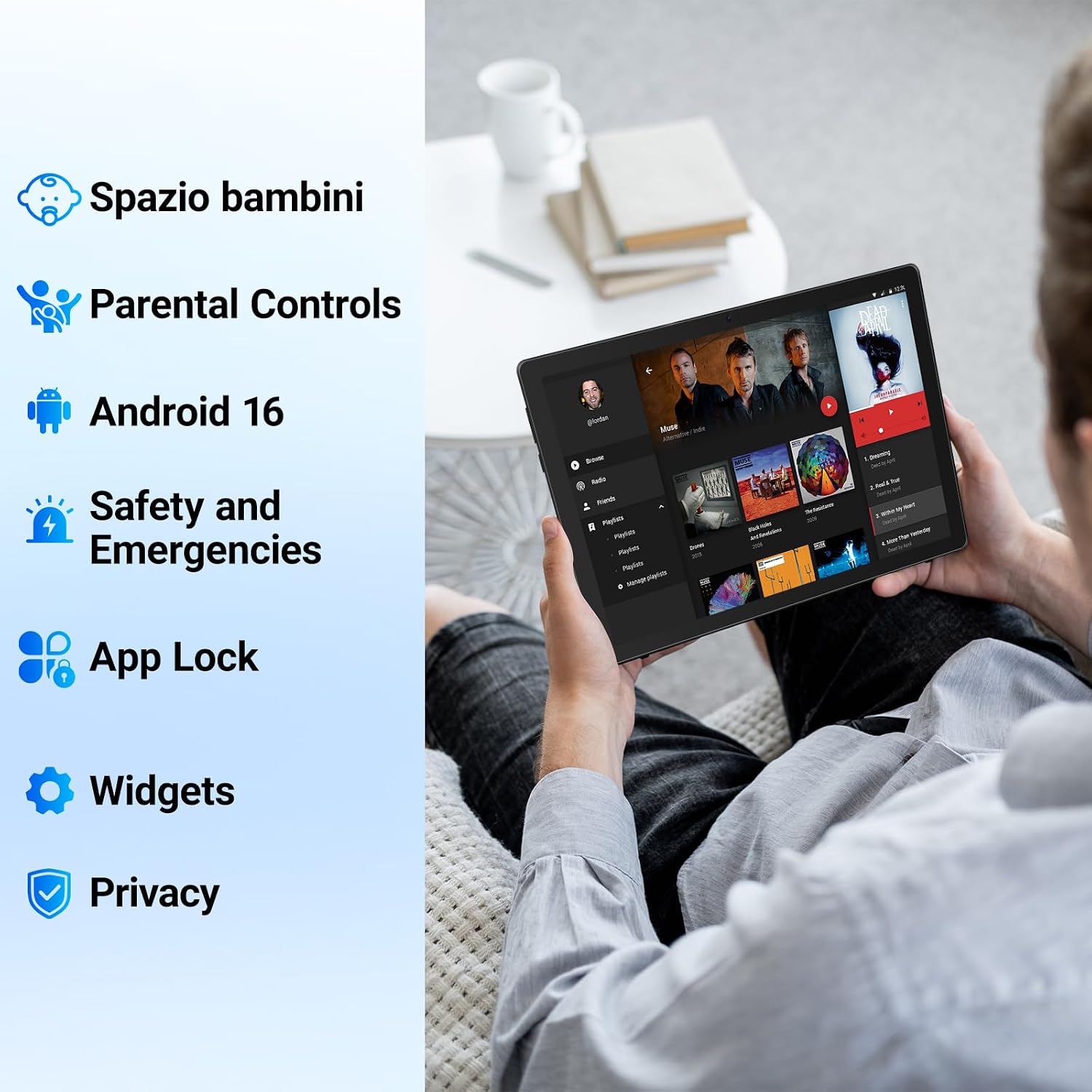 Thumbnail 6 de Gleeso Tablet 10 inch with Android 15 and Octa-Core Performance