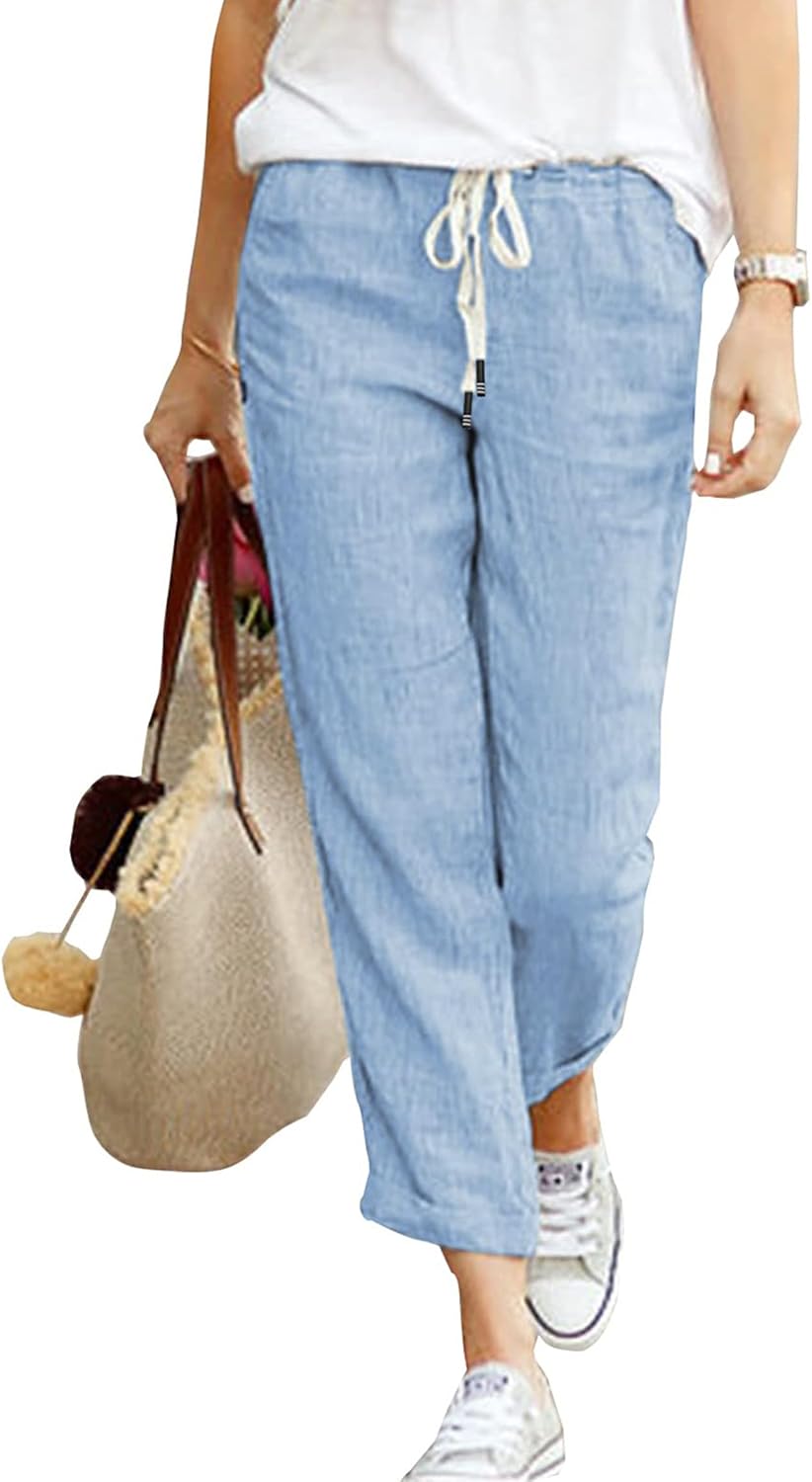 Thumbnail 6 de Hose Damen Leinen-Sommerhose 7/8 Casual – leichte Baumwolle-Leinenhose mit Taschen