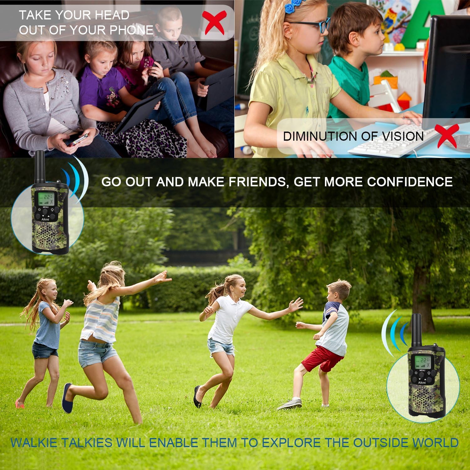 Detalle 2 de Walkie Talkies for Kids 3 Mile Range 22‑Channel
