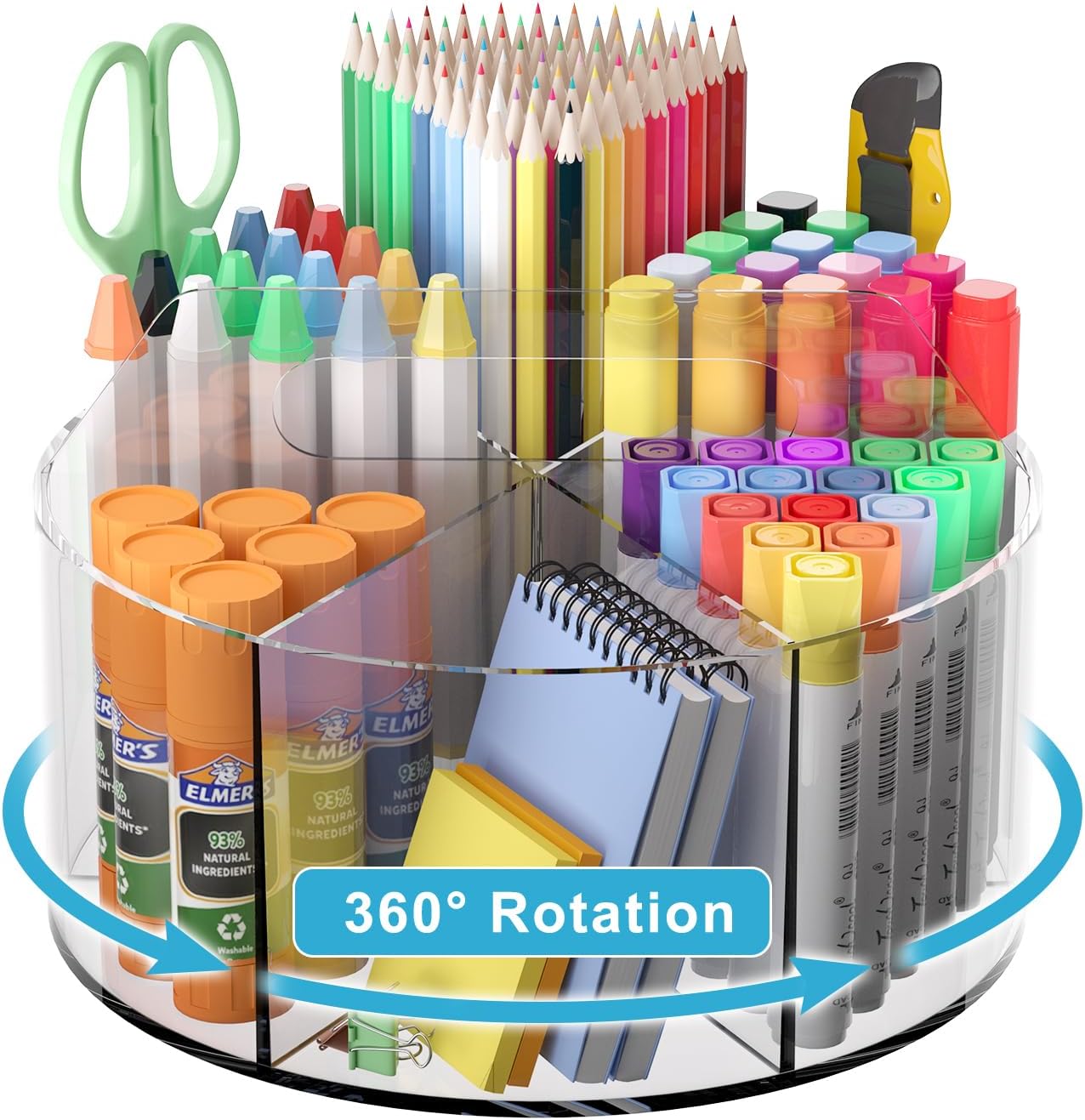 Detalle de Wawocs Rotating Desk Organizer, 6 Compartments