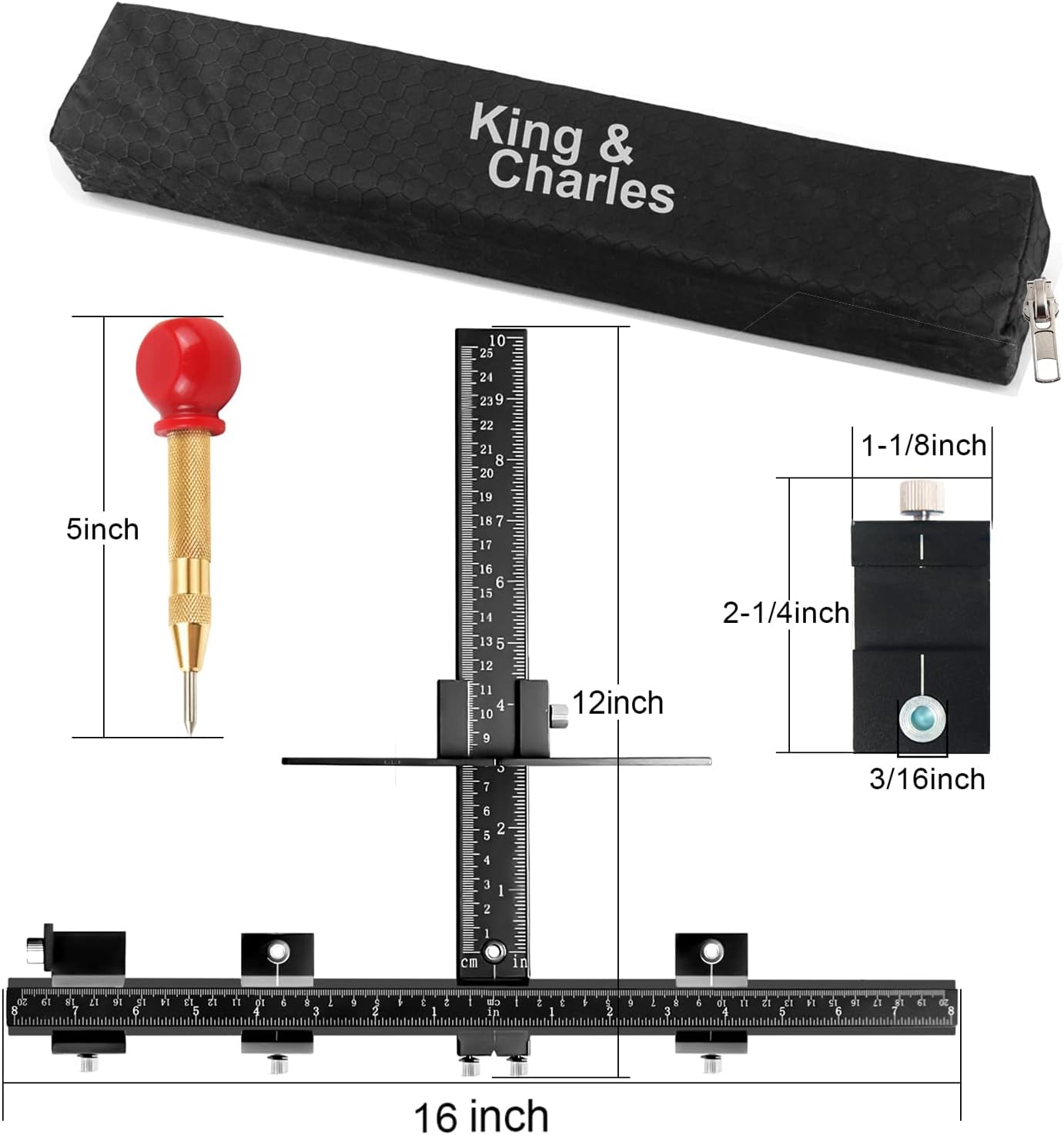 Detalle de King&Charles Cabinet Hardware Jig, Aluminum