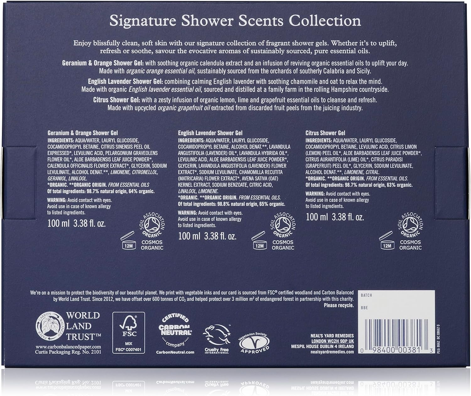 Detalle de Neal's Yard Remedies Reviving Shower Scents pack of 3