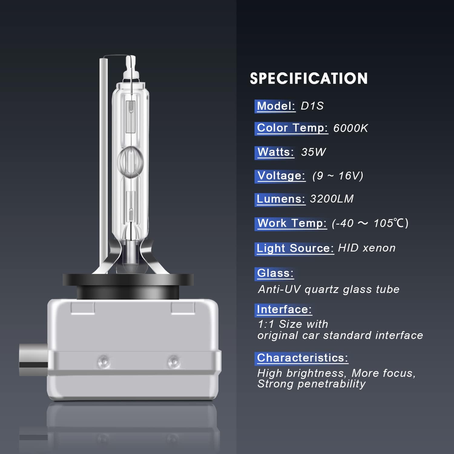 Thumbnail 2 de D1S HID headlight bulbs 35W
