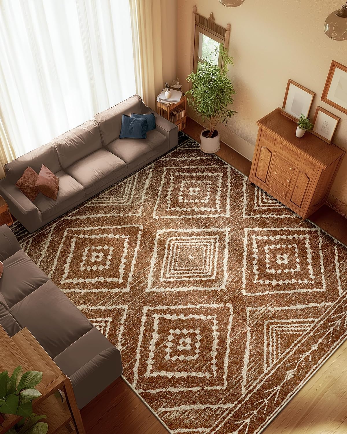Thumbnail 5 de Area Rug 8x10 Machine Washable Low Pile Rug 📐