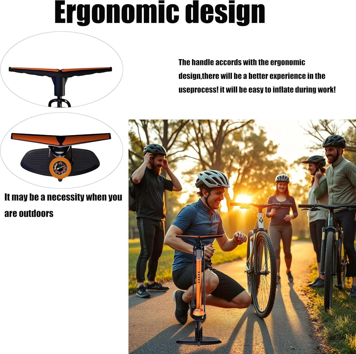 Detalle de GOBKO Fahrradpumpe Luftpumpe mit Manometer – Presta/Schrader bis 160 PSI (11 Bar)