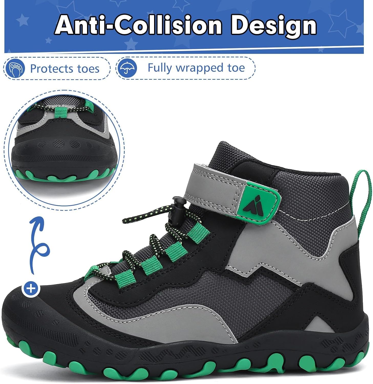 Thumbnail 2 de Mishansha Kinder Wanderschuhe Trekkingschuhe – rutschfest, atmungsaktiv und einfach anzuziehen