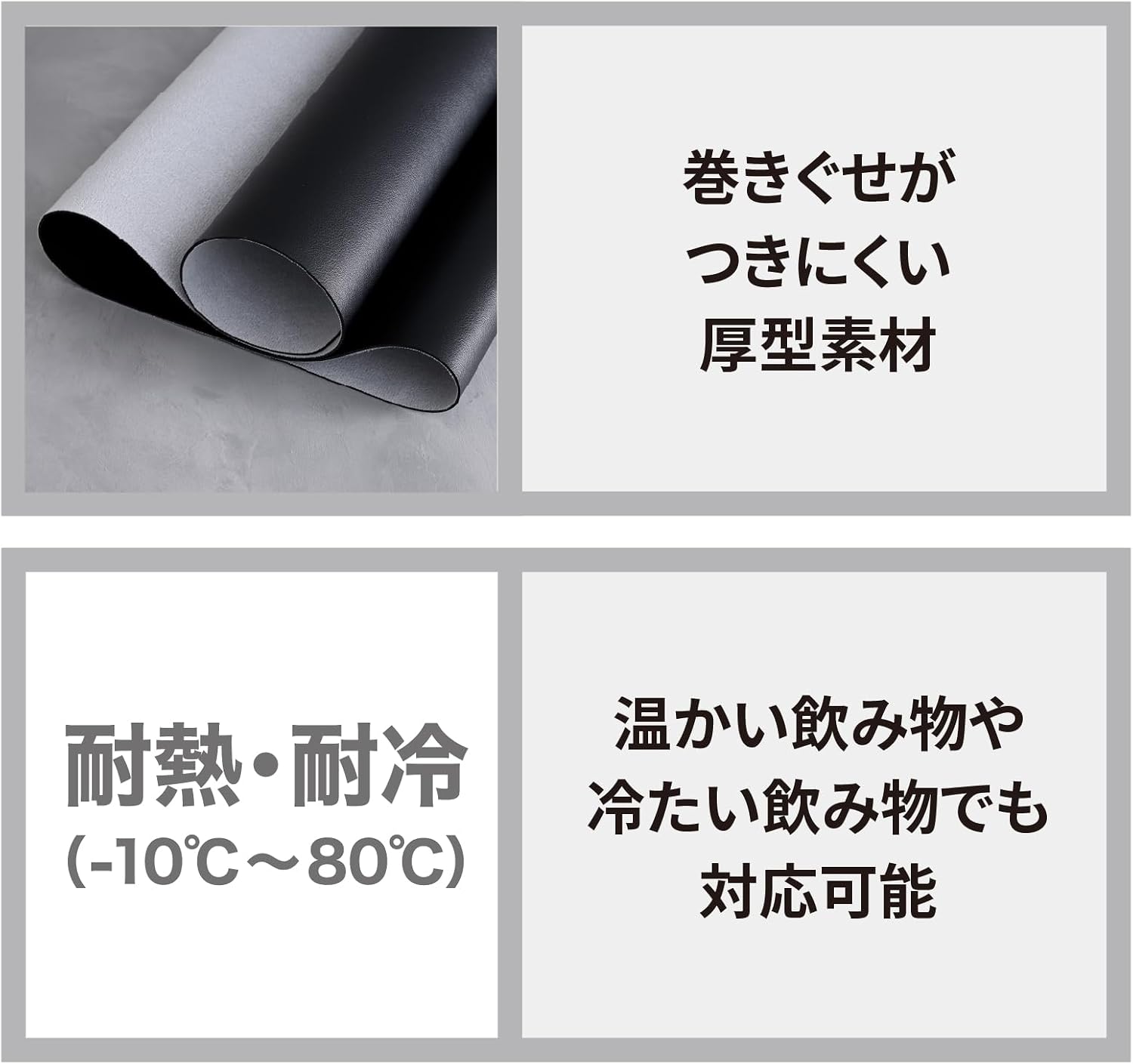 Thumbnail 4 de 山善 DUM-F8040(SDGY) デスクマット 80×40cm・厚さ1.75mm ストーンダークグレー