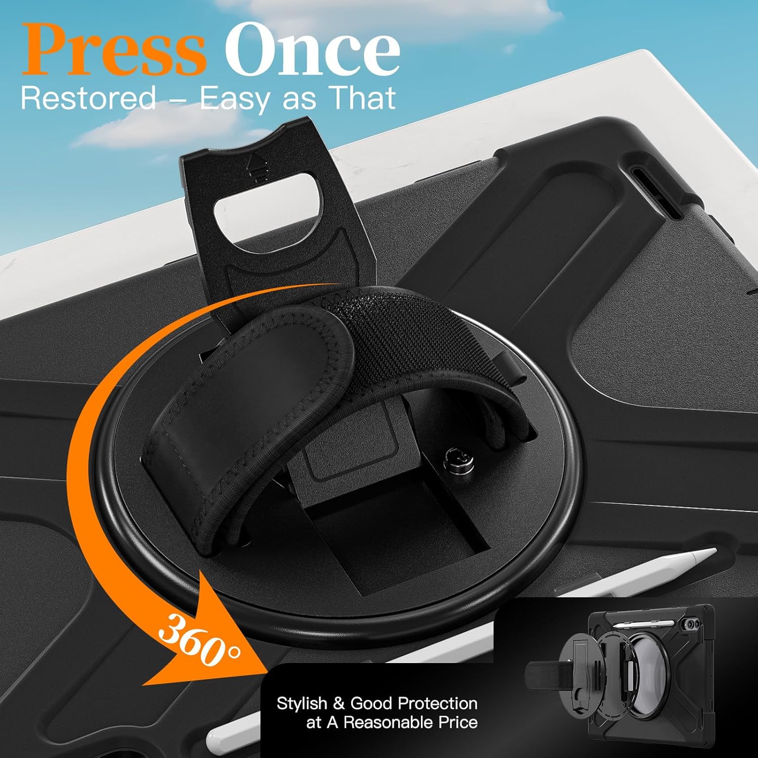 Detalle de Case for Samsung Galaxy Tab S11 Ultra 2025 SM-X930X936/X936B 14.6 inch — Shockproof Military-Grade Case with Screen Protector, Wristband and Straps