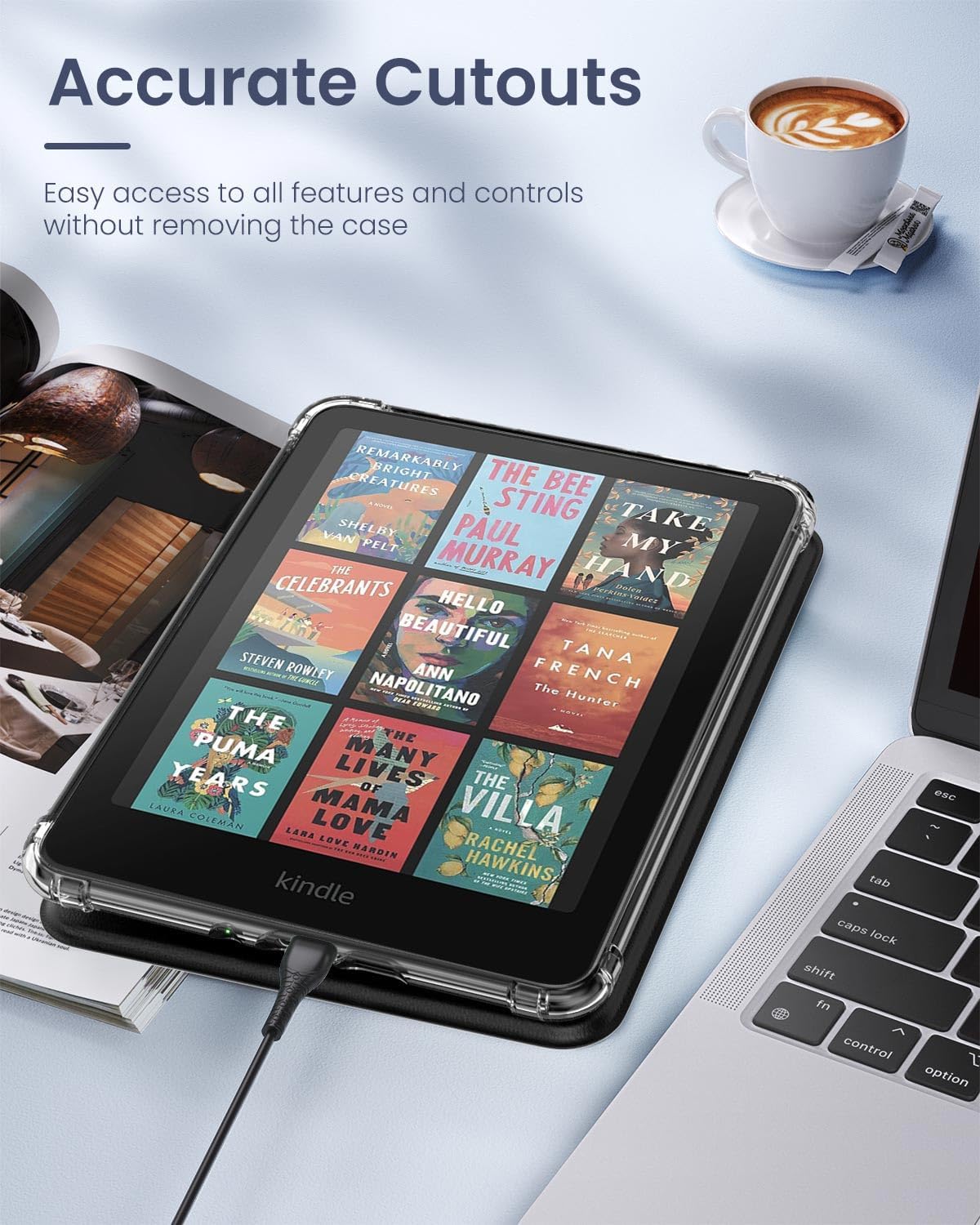 Thumbnail 5 de MoKo SA569P Kindle-hoes voor 7-inch Paperwhite met transparante TPU-achterkant