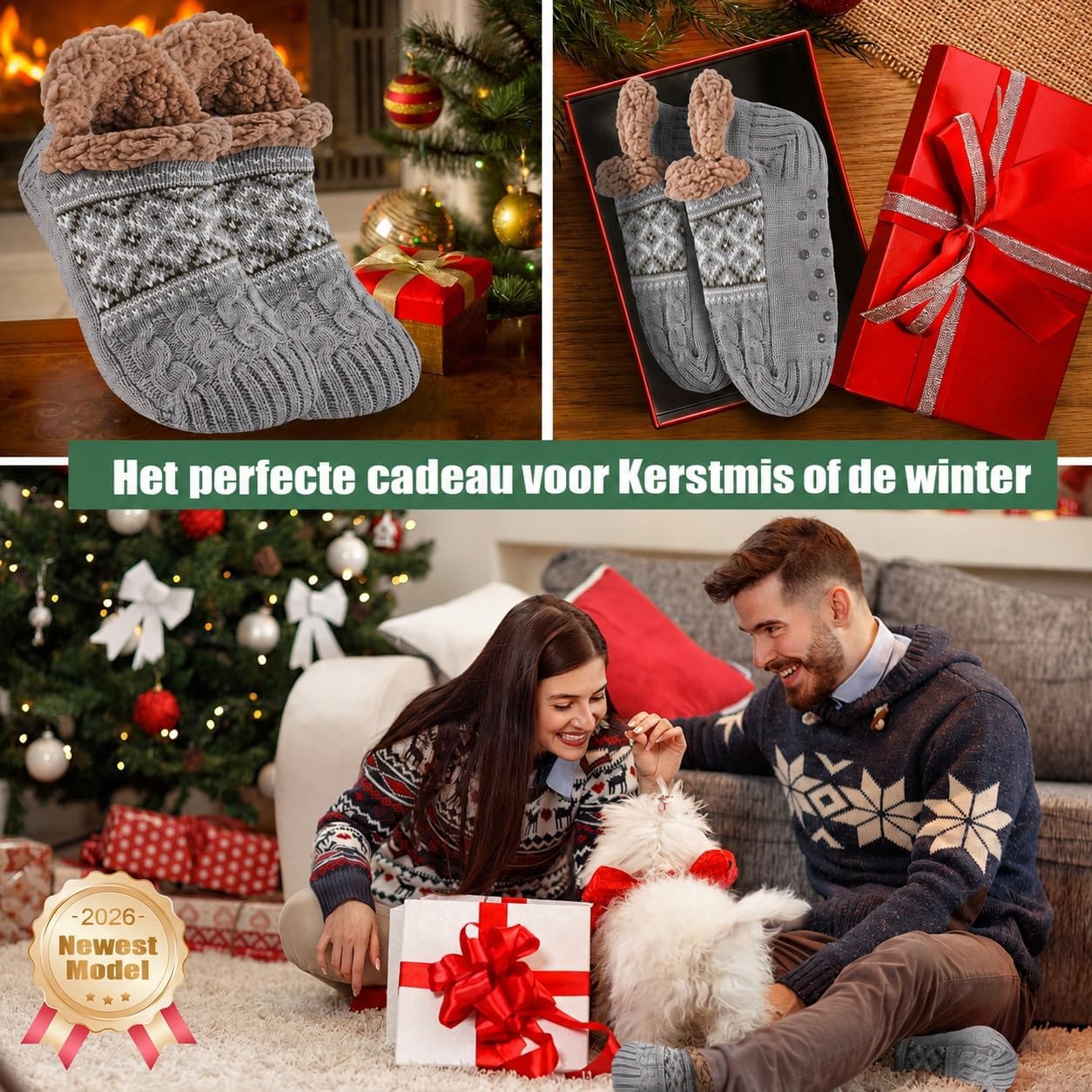 Thumbnail 1 de Niorasen knuffelsokken voor heren, maat 39-46, dik en antislip