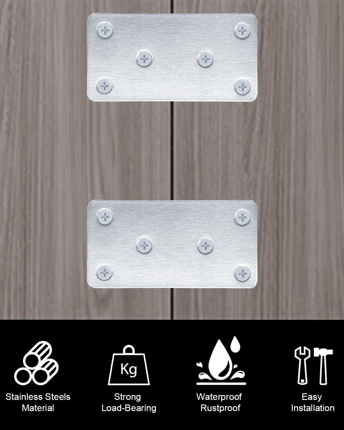 Thumbnail 2 de BINCKIN Flachverbinder aus Edelstahl für Holzverbinder (80 × 40 × 1,8 mm Lochblech), 20 Stück