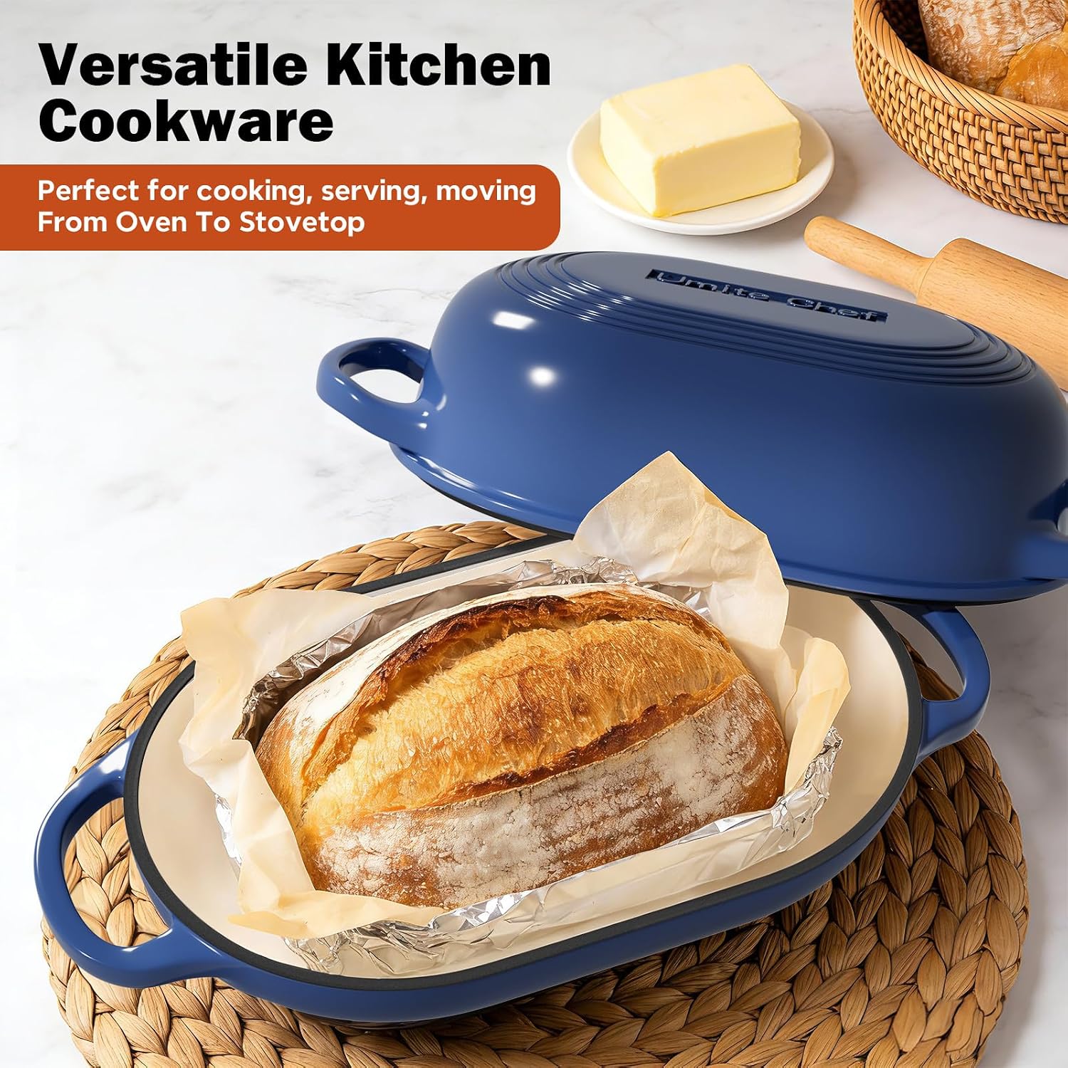Thumbnail 4 de Enameled Cast Iron Dutch Oven Bread Kit 5QT