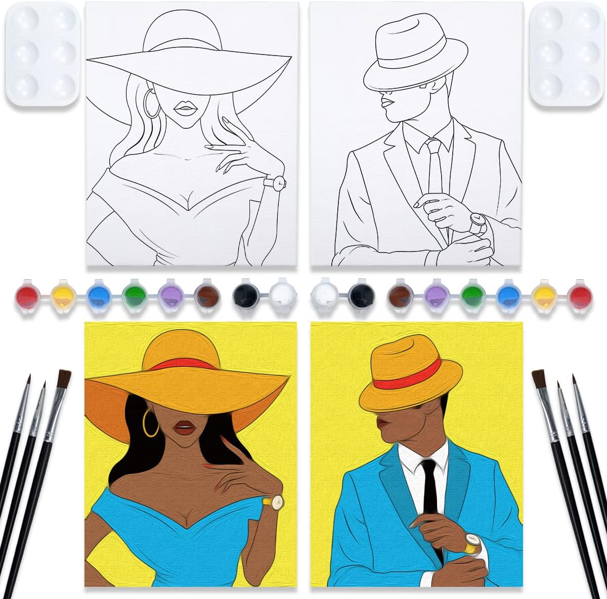 Detalle de VOCHIC Couples Paint Party Kits 8x10 🎨