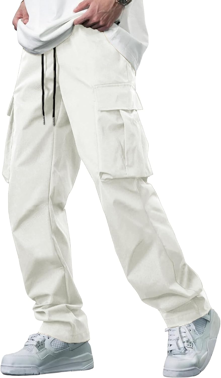 Thumbnail 6 de YAOBAOLE Pantalon cargo homme en coton — taille élastique
