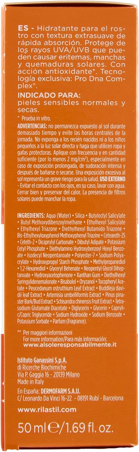 Detalle de Rilastil Sun System Crema Vellutata SPF30 per il viso (50 ml)