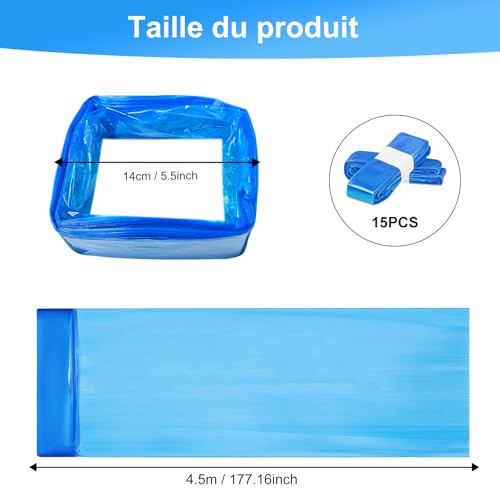 Detalle 2 de NATNAV 15 Pièces Recharge Poubelle à Couche – Sac Bébé 4,5 m × 26 cm, 7 couches et compatibilité universelle