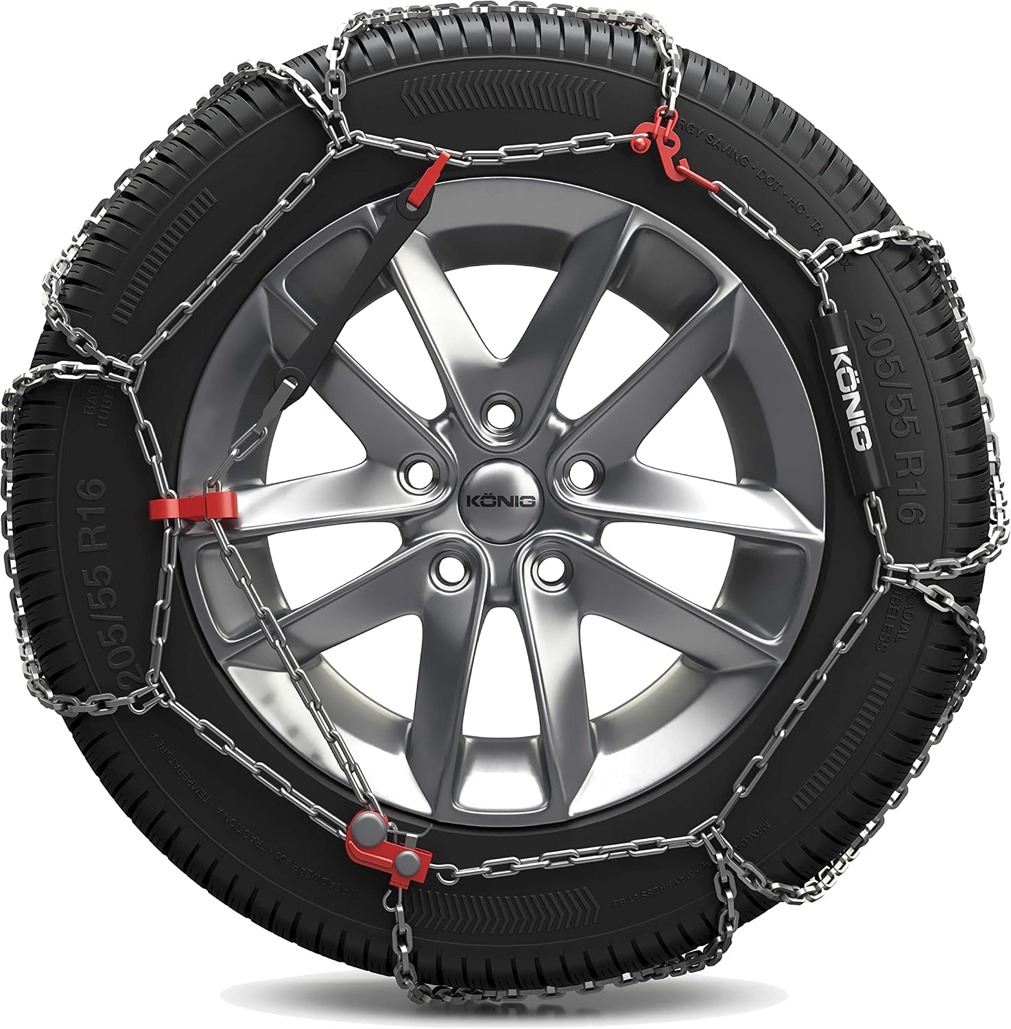 Detalle 2 de KÖNIG CB-12 080 łańcuchy śniegowe, stalowe, ogniwa 12 mm, 2 sztuki