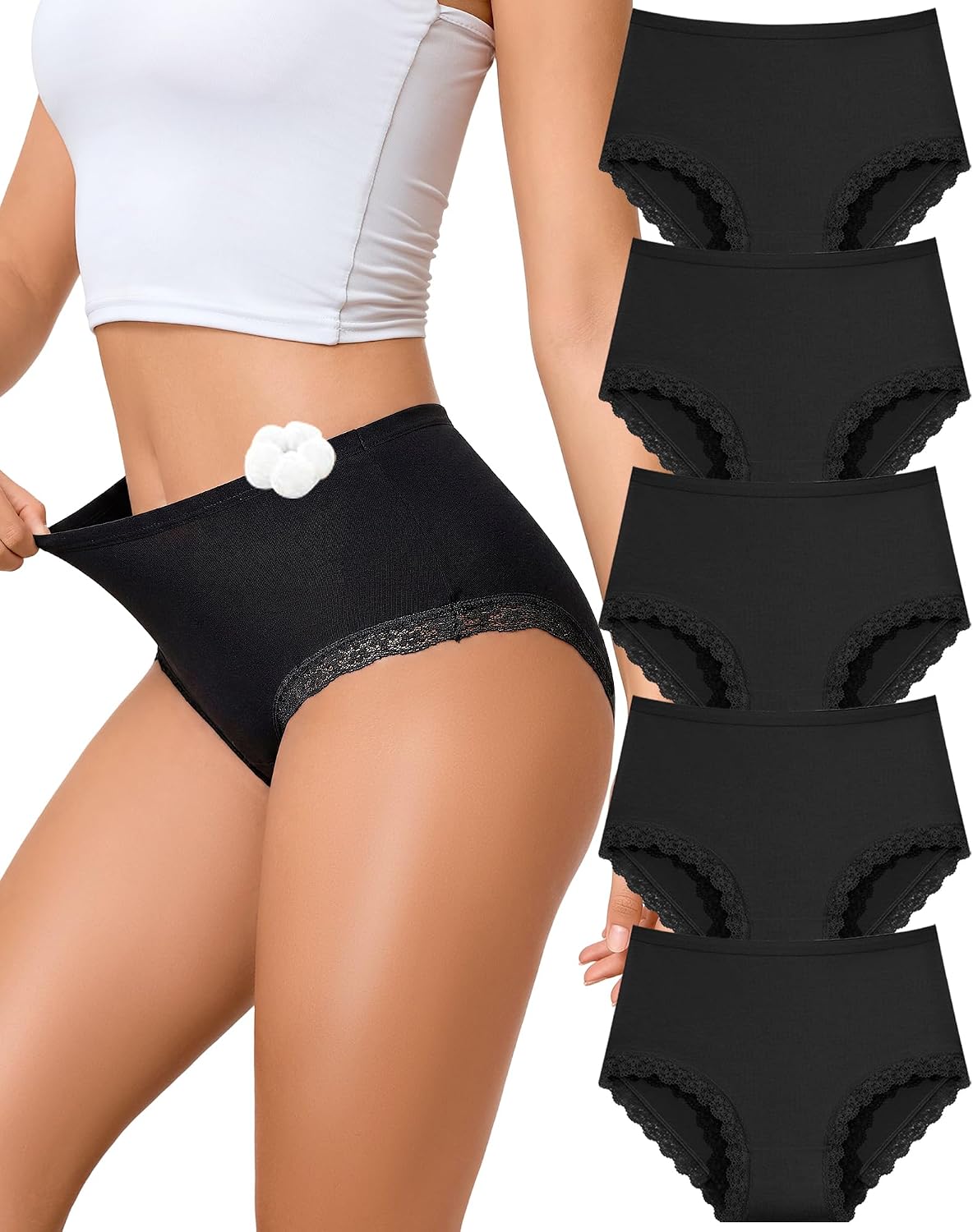 Thumbnail 6 de Sth Big Mutande Donna Cotone Vita Alta con Pizzo – Comfort e stile per l’uso quotidiano