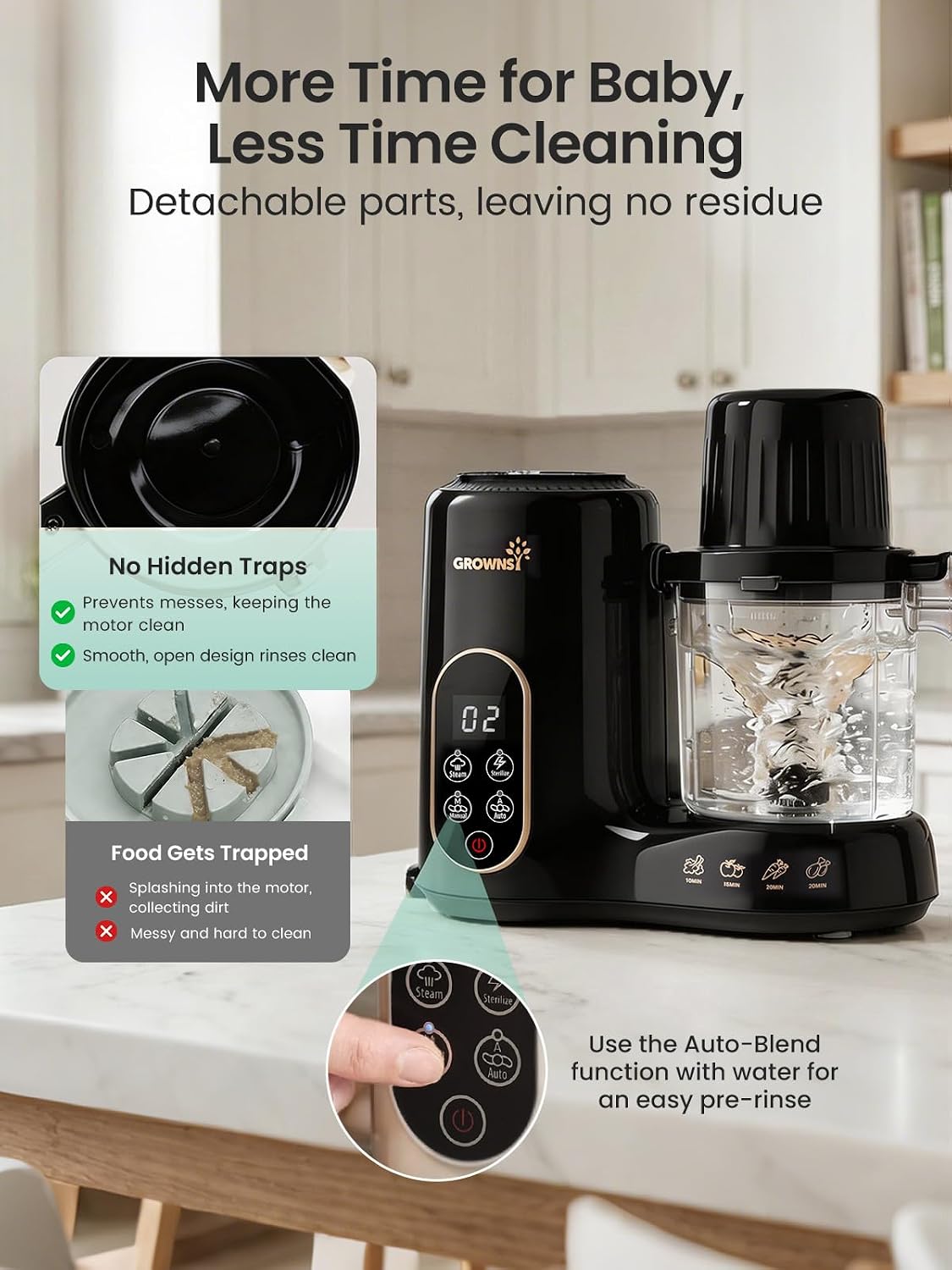 Detalle de Grownsy Baby Food Maker with Tritan Bowl