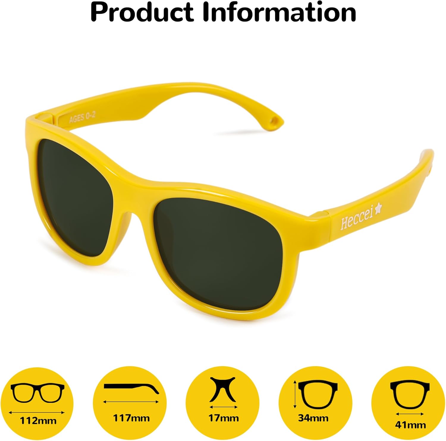 Thumbnail 1 de HECCEI Baby Sunglasses with Polarised UV400 Protection for 0–24 Months (with Strap)