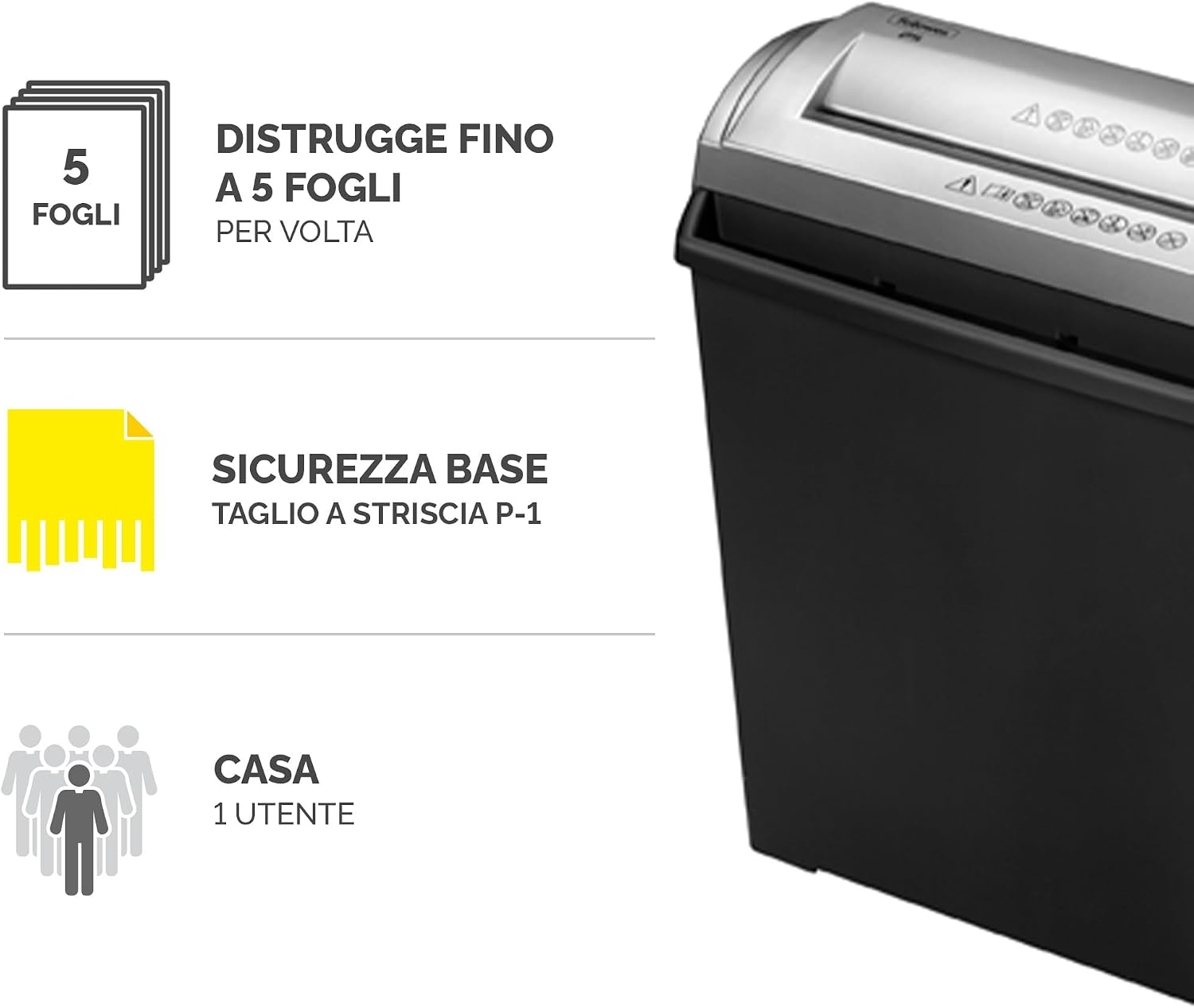 Detalle de Fellowes FS-5S distruggi documenti P-1, 7 mm