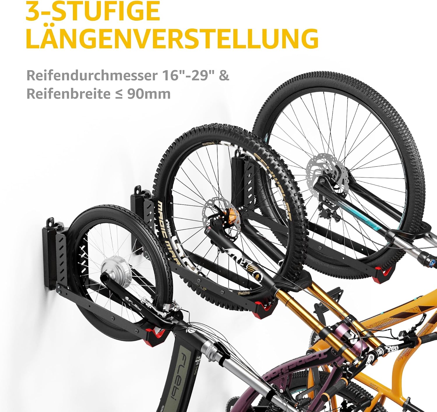 Detalle de monTEK Schwenkbare Fahrrad Wandhalterung 35 kg