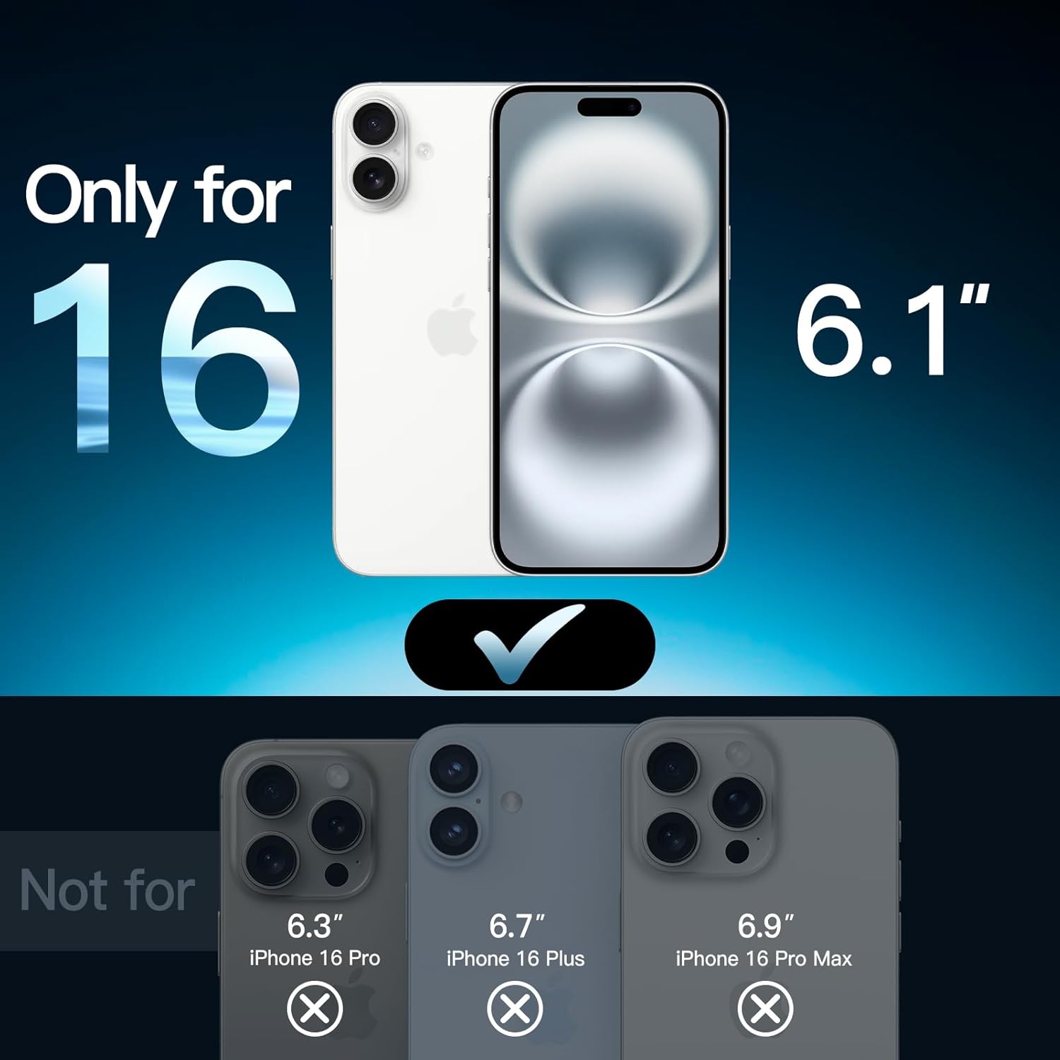 Detalle 2 de JETech Panzerglas für iPhone 16 6,1" 3er-Set